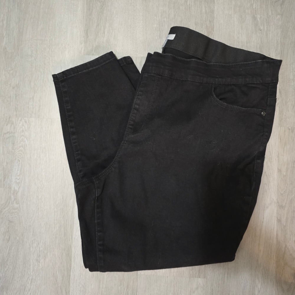 Croft & Barrow Women's Plus Size 24W Black Pull-On Stretch Jeans Pants